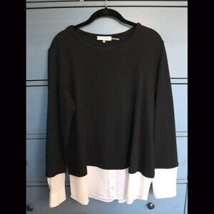 Calvin Klein 2-in-1 Black & White Long-Sleeve Shirt - Size 0X